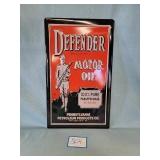 Metal Embossed DEFENDER MOTOR OIL Sign PPP Co.