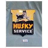 HUSKY SERVICE Sign Embossed 17"