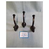 (3) CI Coat Hooks 4"