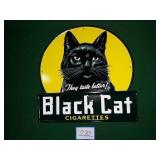 Black Cat Cigarette Embossed Sign