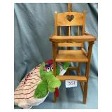 Doll Highchair with Phillies Mascot Pillow