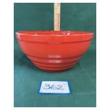 10" Red Glass Mixing Bowl