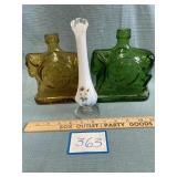 Fenton Vase & (2) President Bottles