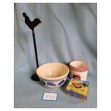 Stoneware Bowls, Chicken Coasters Paper Towel