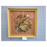 Framed Needlepoint of Parrot