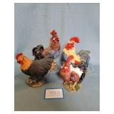 (4) Resin Chickens