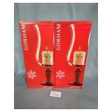(2) NIB Gorham Festive Holly Hurricane