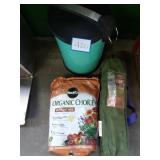 Small Trash Can, Potting Mix & Kids Camping Chair