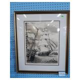 Framed and Signed Ship Print