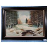 O/C Winter Scene Signed Earl