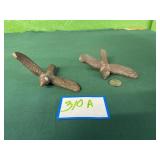 (2) Cast Iron Birds