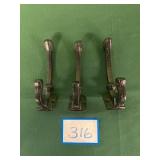 (3) Cast Iron  Hooks
