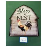 Bless The Nest Chicken Theme Sign