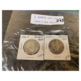 (2) Barber Half Dollars (2) Barber Half Dollars