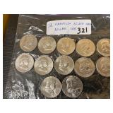 (12) Franklin SIlver Half Uncirculated (12) Franklin SIlver Half Uncirculated