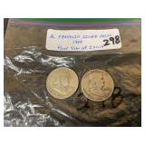 (2) Franklin SIlver Halfs (2) Franklin SIlver Halfs