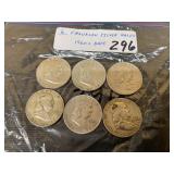 (6) Franklin Half Dollars (6) Franklin Half Dollars