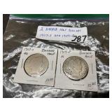 (2) Barber Half Dollars (2) Barber Half Dollars