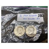 (2) 1964 Kennedy Half Dollars