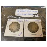 (2) Barber Half Dollars (2) Barber Half Dollars
