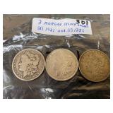 (3) Morgan Dollars (3) Morgan Dollars