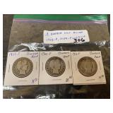3 Barber Half Dollars 3 Barber Half Dollars