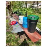 Scrap metal and buckets