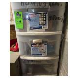3 drawer plastic storage bin and contents