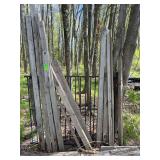 Scrap Wood and Metal Fence Section