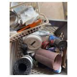 Tote of Misc. Plumbing Supplies and Casters
