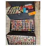 vintage vacuum tube storage case filled with assorted radio and television tubes