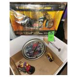 Harley Davidson Classic cruiser, vintage clock and motorcycle decor
