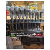 10pc t-handled hex key set standard