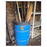 Plastic drum of miscellaneous items