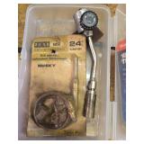 Miscellaneous thermocouple, torch head, x-flow carburetor kit with float, starter condenser, halogen bulbs