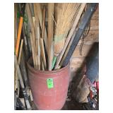 Plastic drum of miscellaneous scrap wood