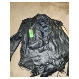 XL leather jacket and chaps