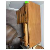 Wooden desk and chair mid-century modern