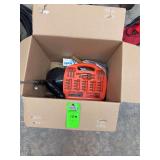 Miscellaneous box of tools drain snake, couple of screwdrivers, hammer, electronic, great line, device and bits