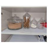 Glass apothecary jar set