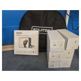 Fluorescent lamps, Fovite backdrop in case, portable 12"×12" photo studio shooting tent
