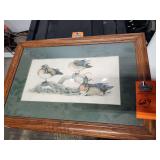 Signed framed duck print