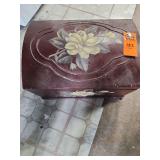 Wooden chest with contents