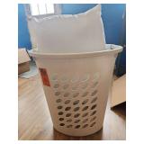 Laundry basket, pillow, towels