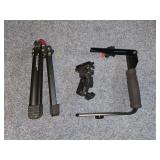 Tripod, mount, and flash bracket