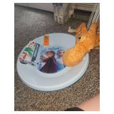 Frozen and Spider-Man saucer sleds, build a snowman kit, stuffed octopus