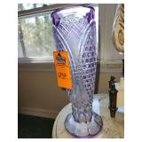 Amethyst Cut-to-Clear Pedestal Vase