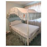 Vintage French Provincial canopy bed, Queen