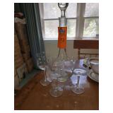 Princess House Decanter and 3 matching glasses
