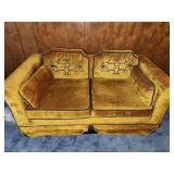 Vintage Mustard Yellow Velvet Loveseat